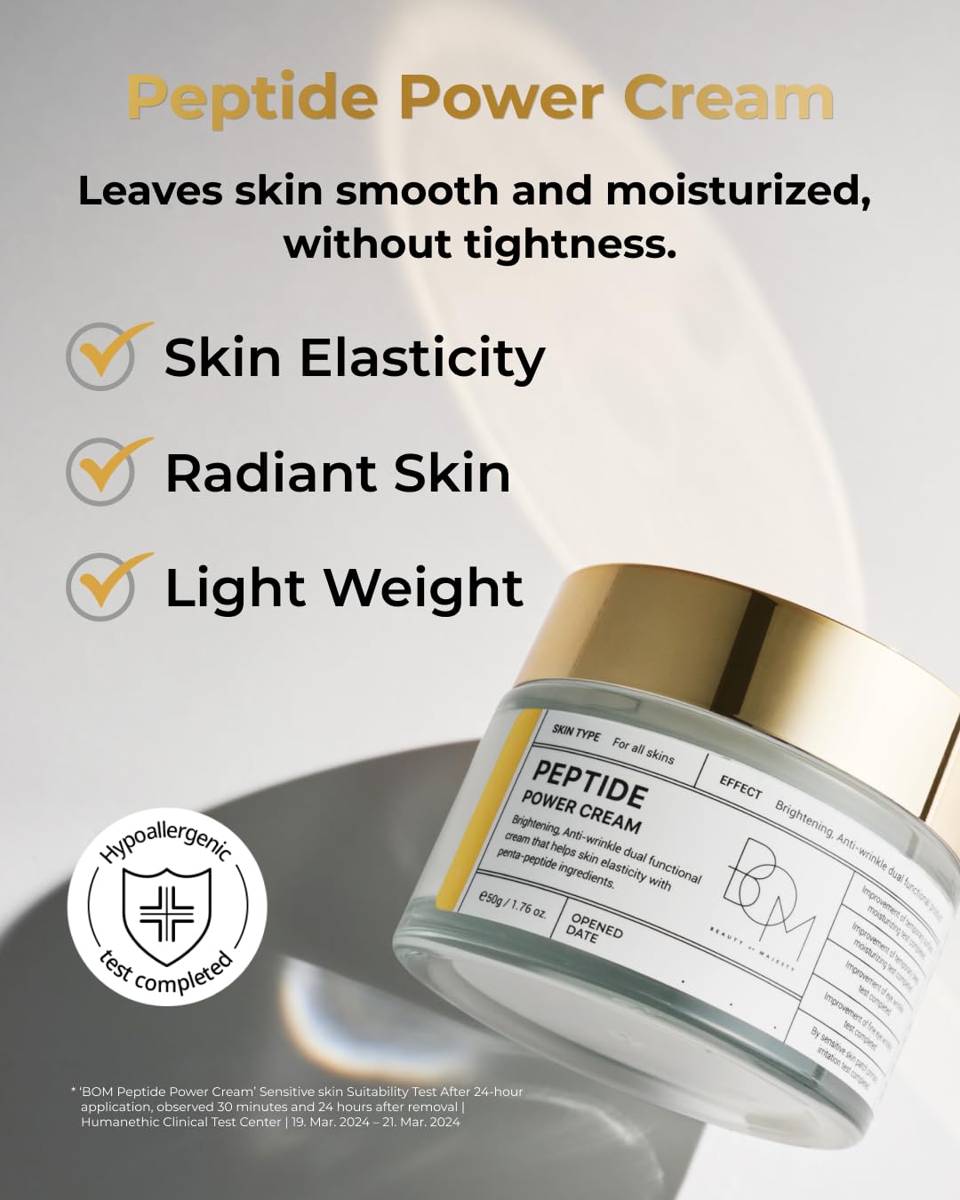 BOM COSMETICS A Set of Peptide Power Skincare With 5 Kinds of Items (Toner, Ampoule, Cream, Eye Cream, Sleeping Mask), 24K Gold & Pentapeptide for Skin Collagen Boost, Korean Skincare