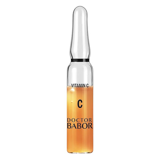 Doctor BABOR Radiance Ampoules Serum, 20% Vitamin C Treatment, with Hyaluronic Acid, High Dose, Face Pigment Spot Minimiser, for Smoother Skin with Glow, Against Wrinkles, 100% Vegan, 7 x 2 ml