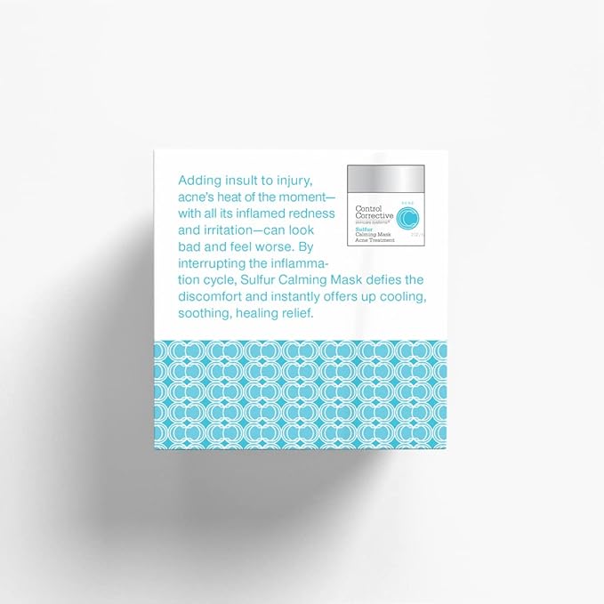 CONTROL CORRECTIVE Sulfur Calming Mask, 2 Oz - Soothes And Calms Inflamed Acne & Reduces Oily Skin, Absorbs Oil, Reduce Enlarged Pores, Cooling Relief
