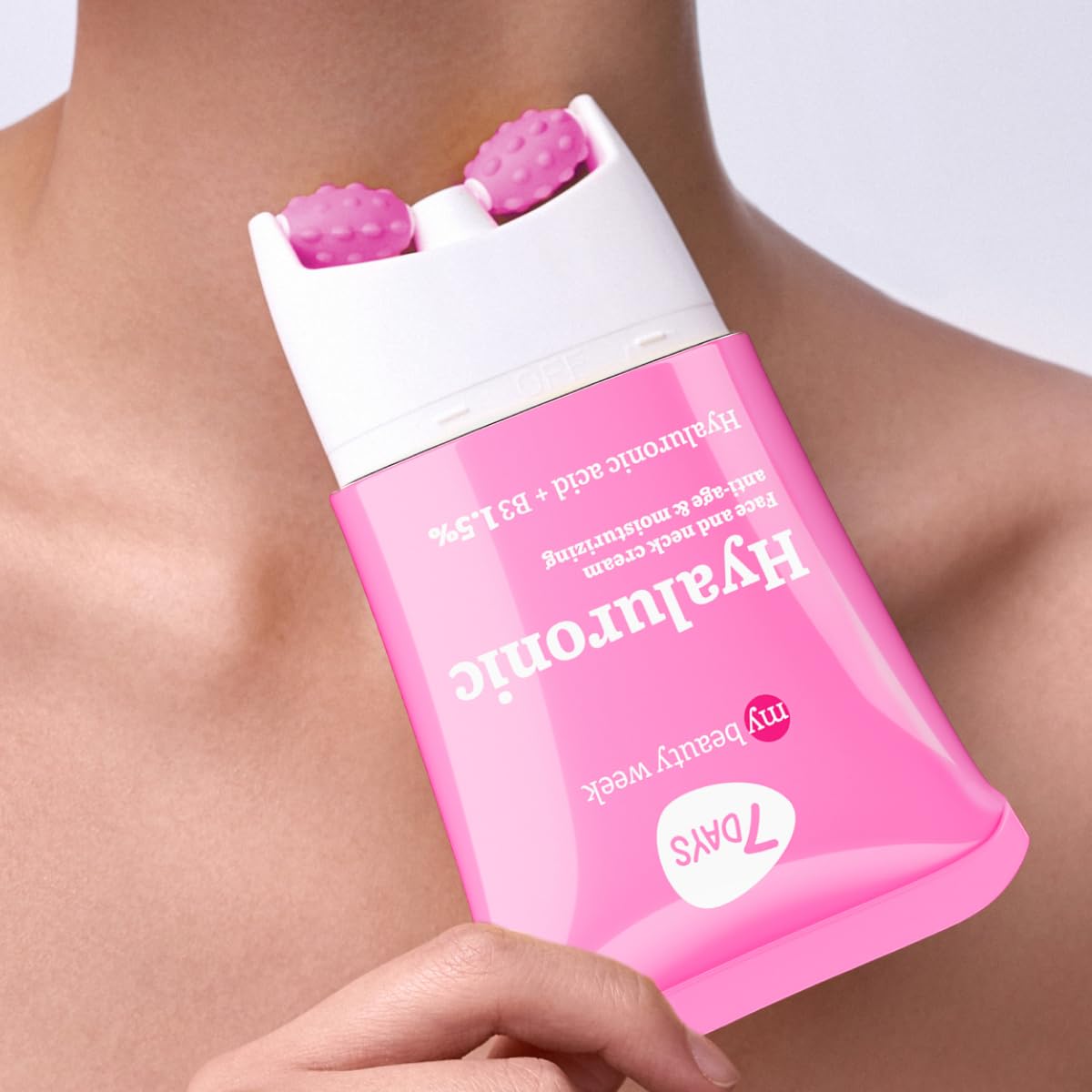 7DAYS Face Moisturizer with Hyaluronic Acid – Korean Skin Care Daily Face Cream for Women – Anti Aging, Anti-Wrinkle, Firming – with Face Roller & Neck Massager – 2.7 fl oz