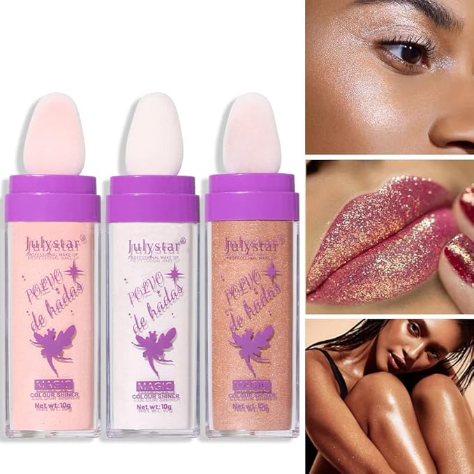 AKARY Shimmer Highlighter Powder, Fairy Polvo De Hadas