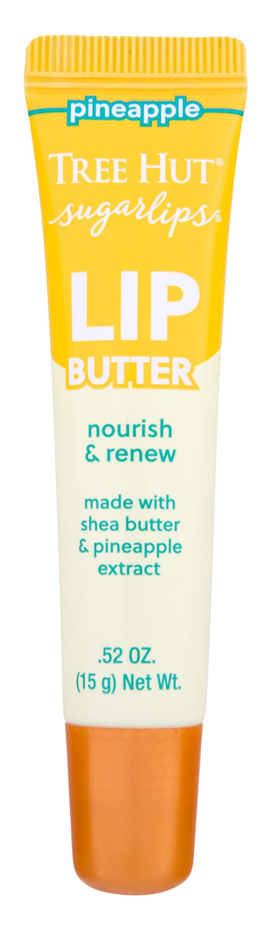 Tree Hut Sugarlips Pineapple Lip Butter, Lock in Moisture & Nourish Skin for Full, Hydrated Lips, 0.52 Fl oz.