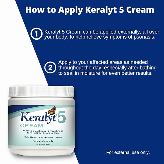 5 Psoriasis Cream - Full Body 5% Salicylic Acid Exfoliating Skin Lotion - Promotes Relief from Itchy, Redness, Dryness, Roughness, and Flakey Skin