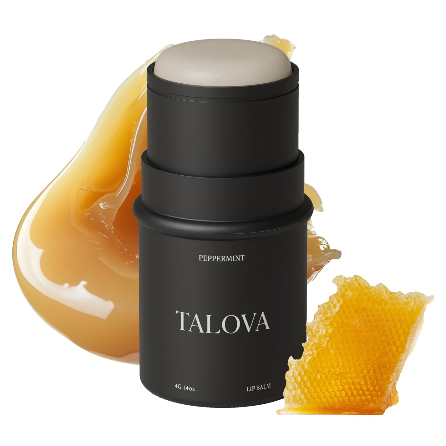 TALOVA - Peppermint Grass-Fed Tallow Lip Balm, Lip Sleeping Mask, Overnight Moisturizer, Natural & Clean Moisturizing Lip Balm w/Vitamins A, D, E, & K, Nourishes & Smooths Texture, Dry & Chapped Lips