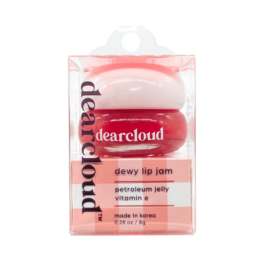 dearcloud Dewy Lip Jam – Hydrating Lip Balm & Gloss with Vitamin E, Korean Skincare (Deep Cherry)