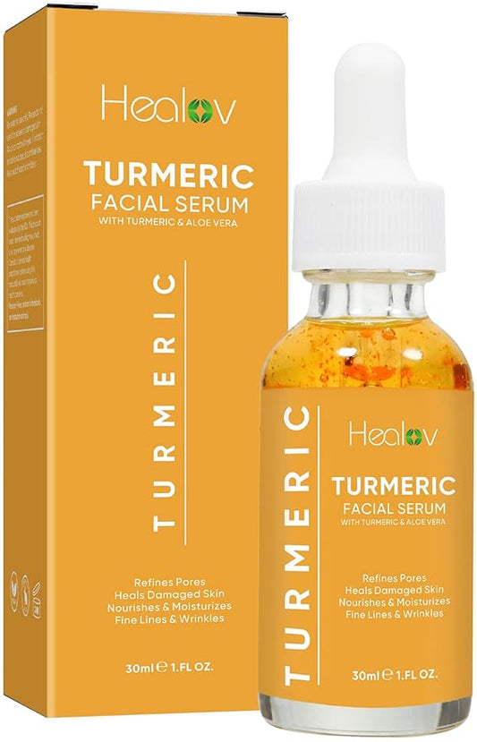 Turmeric Oil for Face & Body - All Natural Turmeric Skin Brightening Oil for Dark Spots - Turmeric Facial Repair Serum Cleanses Skin, Fights Acne, Evens Tone, Heals Scars - Turmeric Serum for All Skin