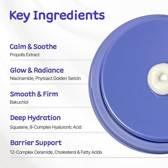 kift Multi-Solution Miracle Cream, All-in-One Moisturizer & Overnight Mask for Deep Hydration, Soothing Sensitive Skin, Pudding-Like Texture, Fragrance-Free, 1.69 fl oz