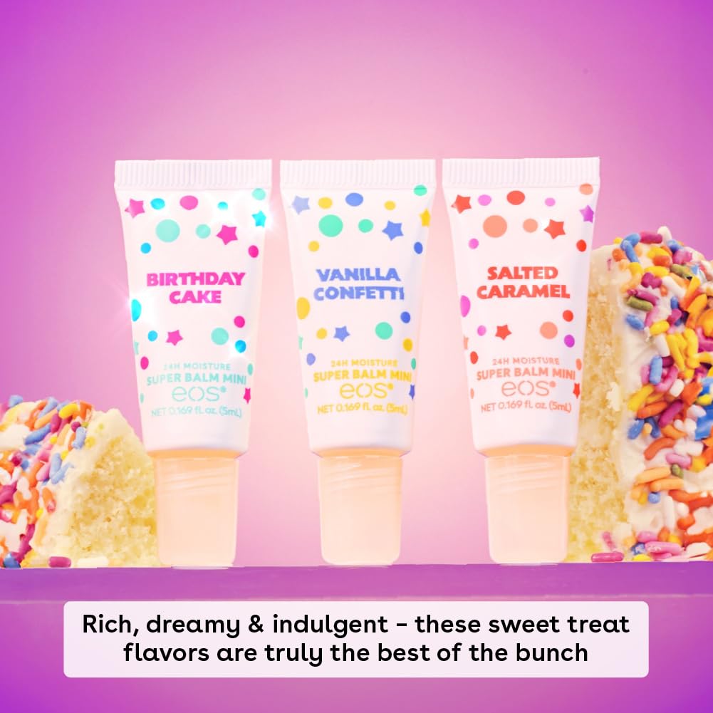 eos 24H Moisture Super Balm Minis- Crème de la Crème, Limited-Edition Lip Mask, Variety Pack, 0.169 fl oz, 3-Pack