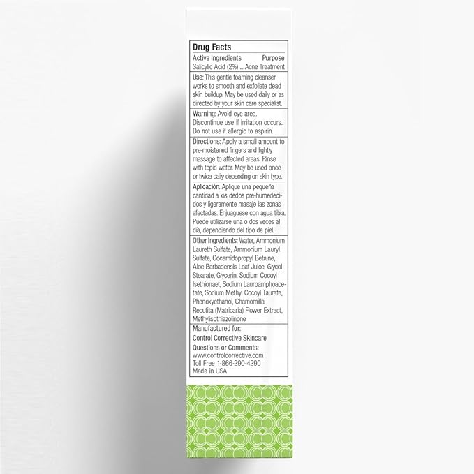 CONTROL CORRECTIVE Salicylic Wash 2%, 6.7 Fl Oz - Excellent For Oily Or Acne-Prone Skin, Creamy/Gel Cleanser Helps Reduce And Control Breakouts Without Overstripping