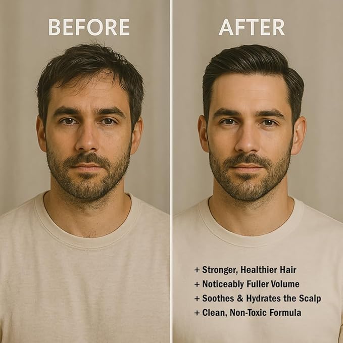 Men's Hair Care Duo– EWG Verified Shampoo (10 fl oz) & Conditioner (10 fl oz) – Fragrance-Free, Paraben-Free Duo for All Hair Types – Gentle Cleanse & Hydration with Premium Formula