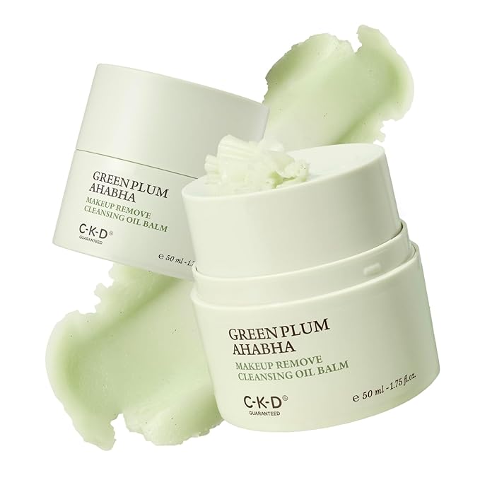 CKD Green Plum AHA·BHA Grinding Cleansing Oil Balm - Sherbet Balm Cleanser for Makeup, Sebum & Blackhead Removal. Exfoliating with 4-Acid Complex for All types of Skin. Korean Skincare.1.75 fl oz