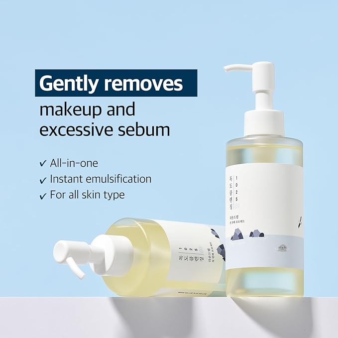 ROUND LAB 1025 Dokdo Trio Set : Toner + Cleansing Oil + Cleanser for Clear Skincare, Intense Hydration, Korean Skincare