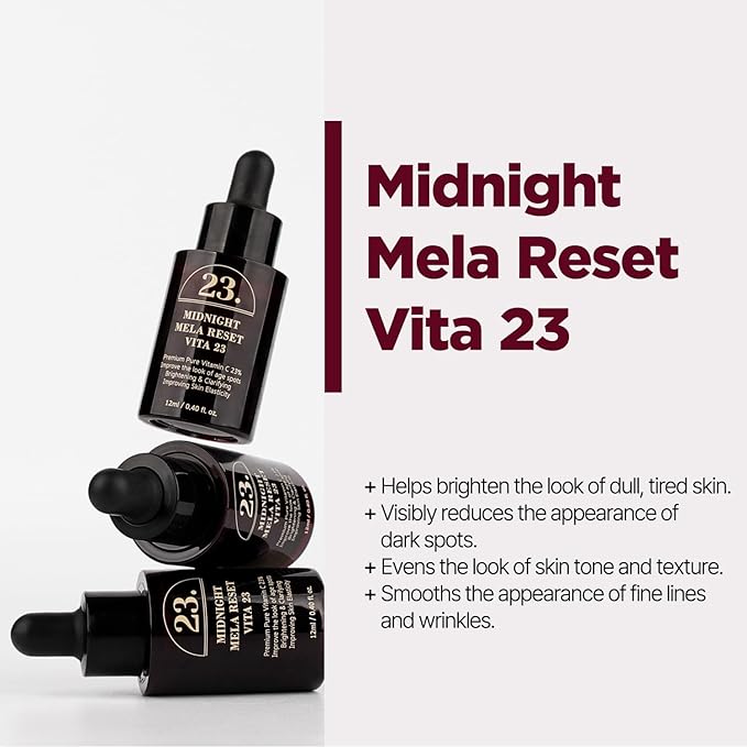 PONGDANG Midnight Mela Reset Vita 23 | 23% Highly Concentrated Liposomal Vitamin C Serum | Maximum Strength Dark Spot Remover for Face | Korean Skin Care