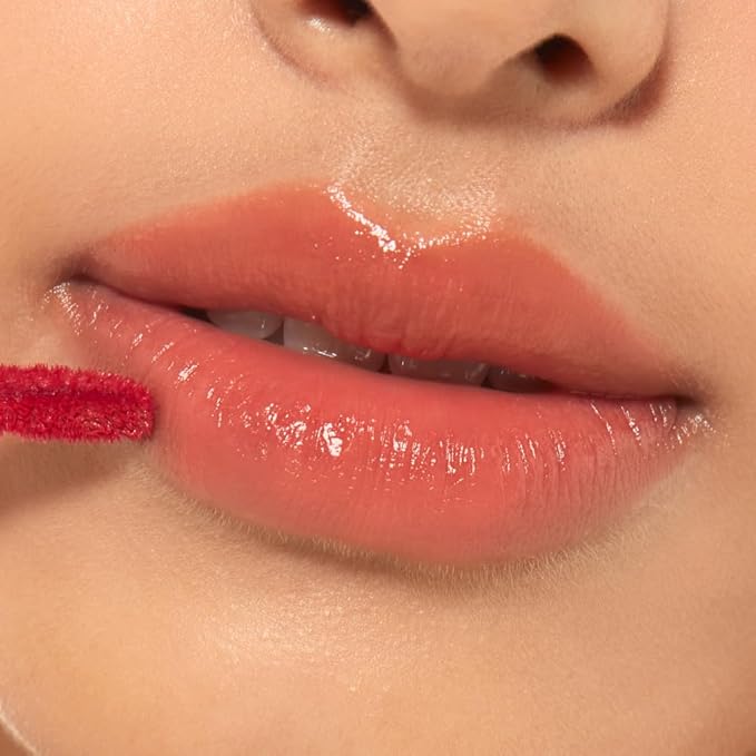 ETUDE Glow Fixing Tint #1 Pure Coral | Non-sticky Glossy Shine Lip stain | Fills up with comfortable moisture | Tinting for dry lips