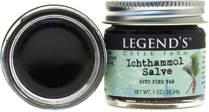 Legend's Creek Farm Herbal Salve - Healing Ointment with 20% Ichthammol Drawing Salve - Natural Balm for Stings, & Splinters - 1oz - Handmade in USA (Pack of 2)