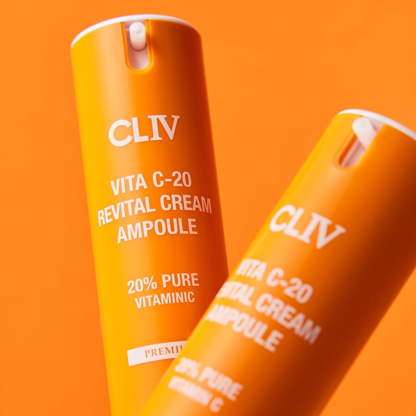 CLIV Vita C-20 Revital Cream Ampoule – Korean Skincare Moisturizer with 20% Pure Vitamin C, Vitamin E & Hyaluronic Acid – Nourishing Facial Serum – 0.5 fl oz (15ml)