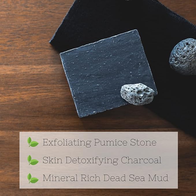 The Yellow Bird Natural Bar Soap (Dead Sea Mud Pumice Charcoal, 2 Bar Pack)