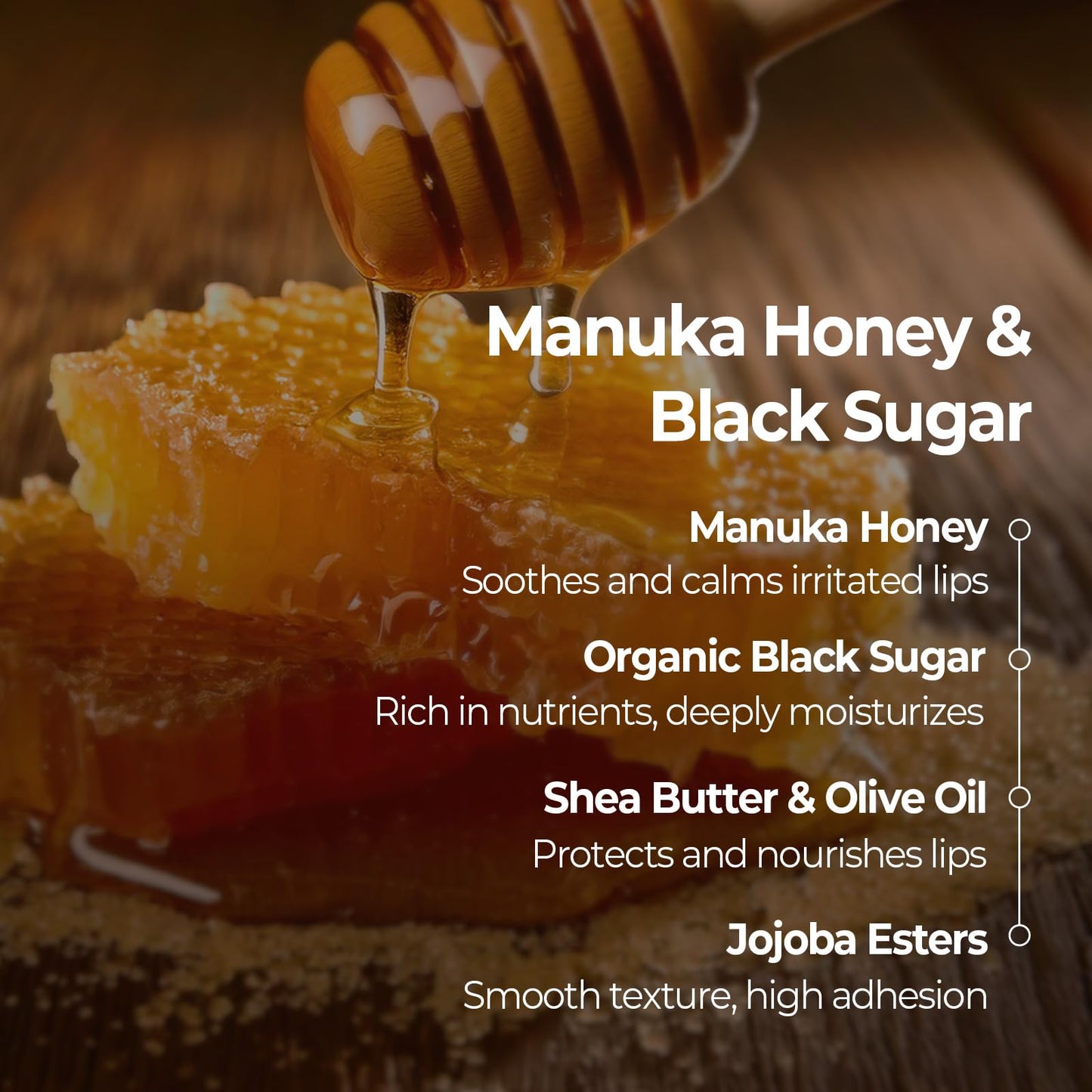 SKINFOOD Honey Sugar Lip Sleeping Mask, Lip Mask for Overnight, Korean Lip Care Product for Severely Chapped Lips, Hydrating Lip Butter for Dry Lips, Manuka Honey Lip Balm (0.71 fl. oz.)