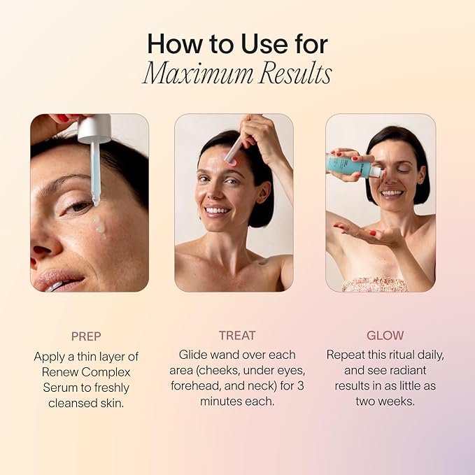 Solawave Renew Complex Serum for Face & Neck | Boost the Effects of Facial Wand | Red Light Therapy for Face & Microcurrent Facial Device for Anti-Aging & Skin Tightening