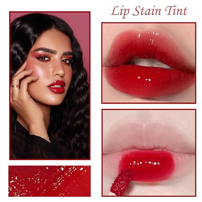 6 Colors Lip Tint Stain Set, Multi-Use Lip & Cheek Tint Korean Makeup Mini Liquid Lipstick, Lip Stain Long Lasting Waterproof Non-Stick Cup Moisturizing…