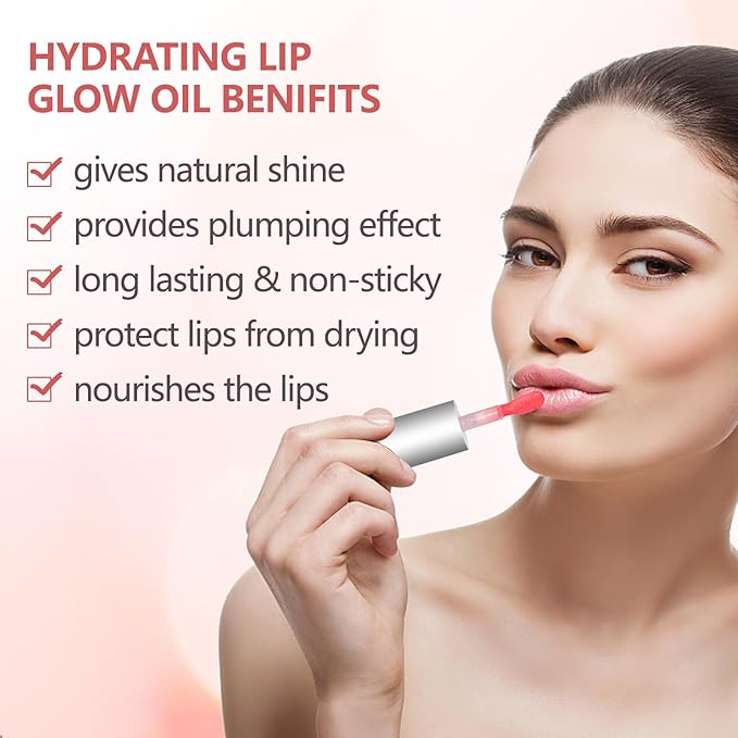 3Pcs Non-Sticky Hydrating Lip Glow Oil High Moisturizing Hydrating