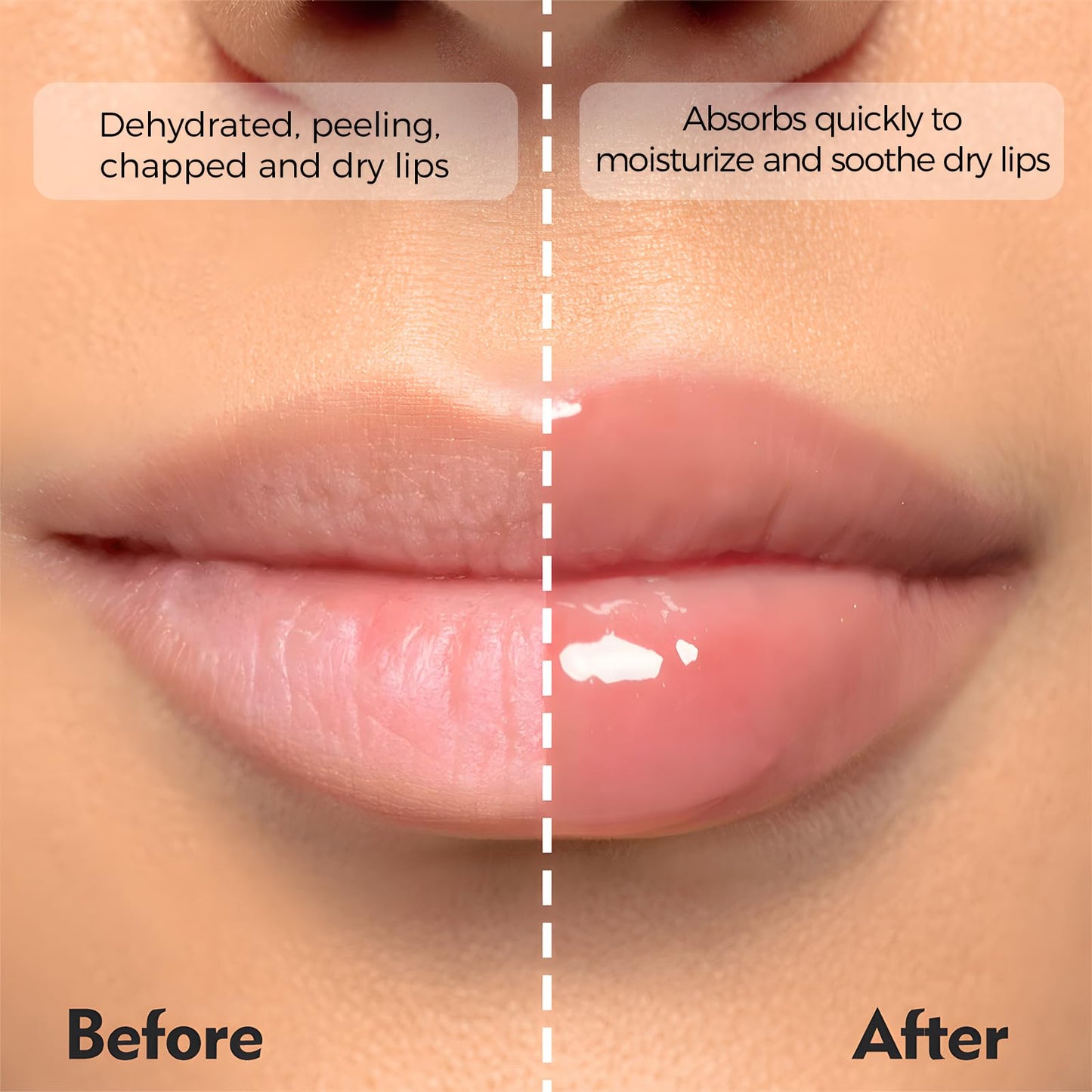 Deep Hydrating Lip Butter Balm | Plump & Nourish with Shea Butter, Vitamin E, Peptides & Hyaluronic Acid | Vegan, Non-Sticky, Anti-Aging Lip Treatment Care (Sheer Pink-Unscented)