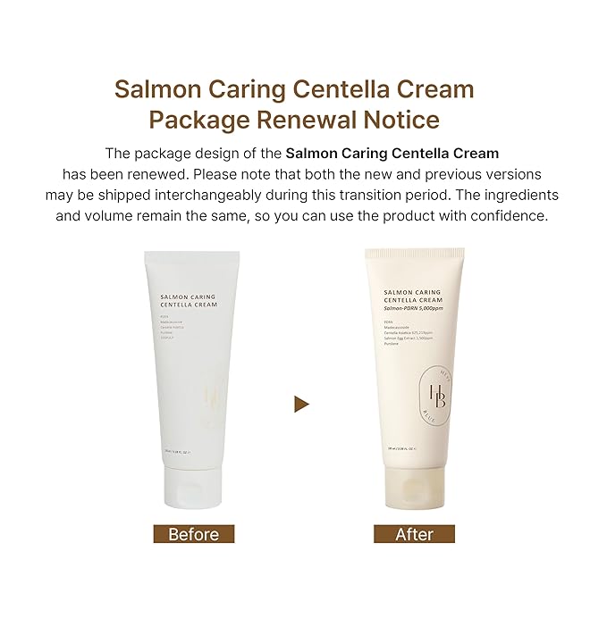 Salmon Caring Centella Cream - Salmon PDRN, Salmon Egg Extract, Centella, Madecassoside, Improve Skin Moisture Loss, Restore and Rejuvenate, Low Irritation, Korean Skincare, Valentine Gift