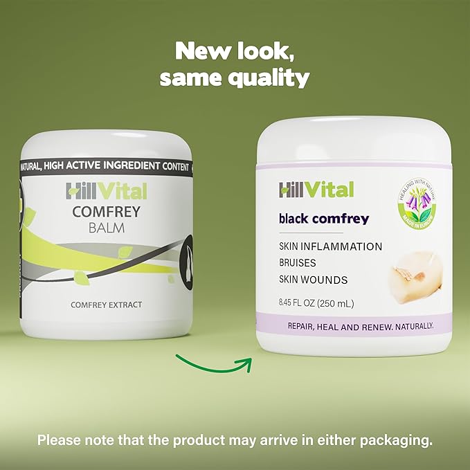 HillVital Bruise Cream Extra Strength, Fast Healing for Thin Skin - Premium Bruise Gel, and Comfrey Salve for Bone Healing, Herbal Salve Comfrey Balm for Pain, Moisturizing Bruise Formula Scar Cream