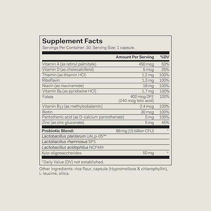The Nue Co. Barrier Clear Probiotic, Gut-Skin Axis Acne Formula, for All Skin Types, 30 Capsules