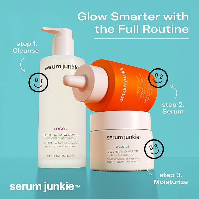 QUENCH Lightweight Gel Cream Moisturizer with Glycerin, Niacinamide, Squalane, Green Tea, Cucumber, Calendula, Hydrating Barrier Support for Sensitive Skin, 1.7 fl oz