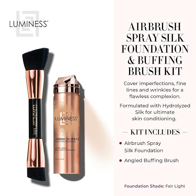 LUMINESS Silk Airbrush Spray Foundation & Buffing Brush Light Fair