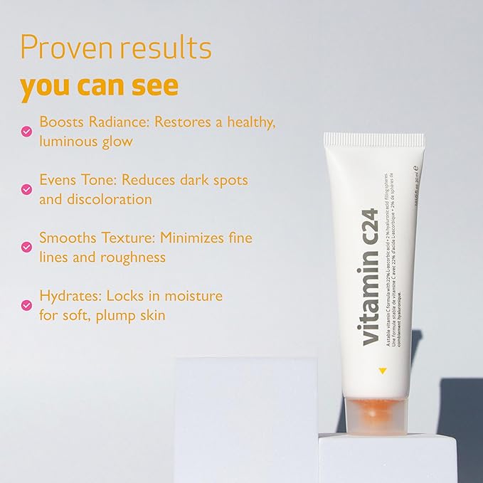 INDEED LABS c24 Vitamin Cream Combined Serum & Moisturizer with Ascorbic and Hyaluronic Acid to Repair and Restore Skin, 30 ml