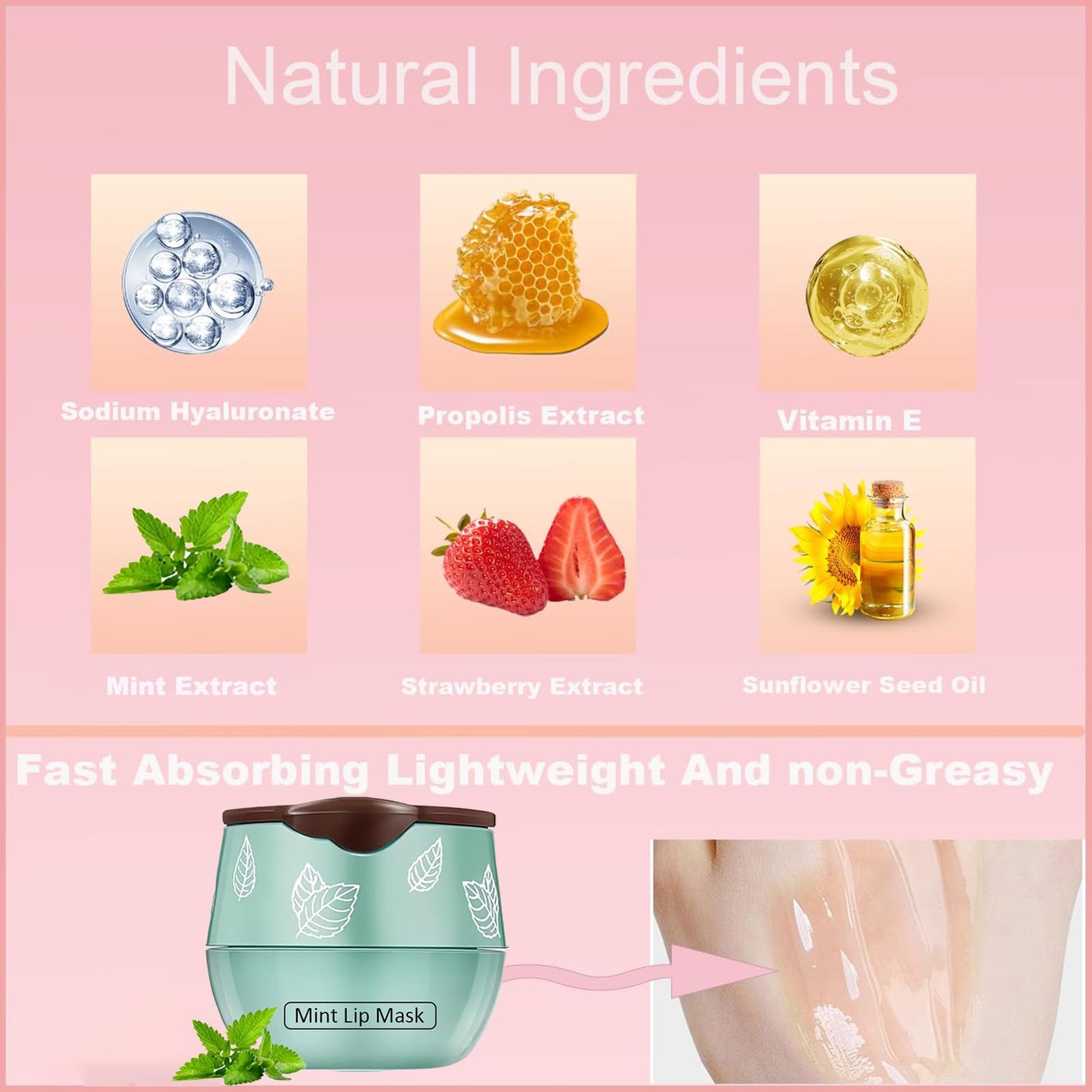 TIRDET 1 PCS Bee Lip Balm Honey Pot, Exfoliating Mint Sleeping Lip Mask Overnight with Sticks, Prevention Dry Hydrating and Crack Scrubs