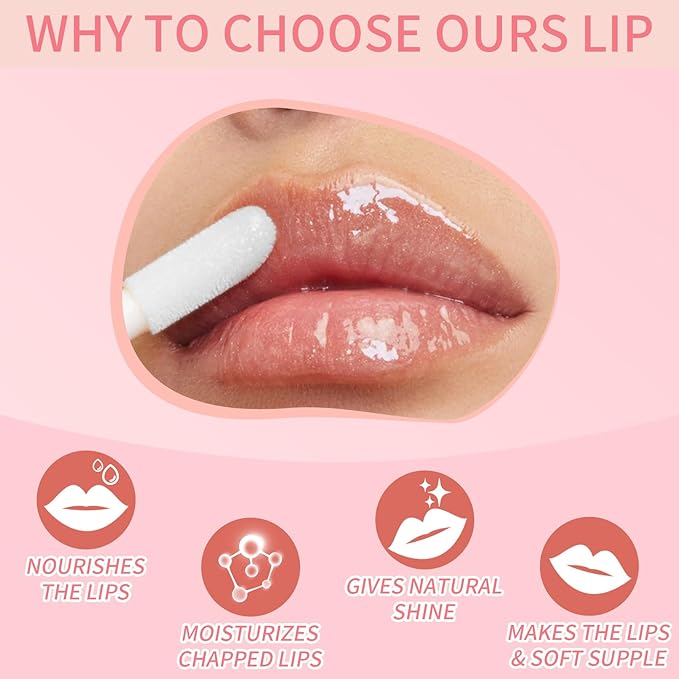Hellokiss 3Pcs Lip Glow Oil,Moisturizing Lip