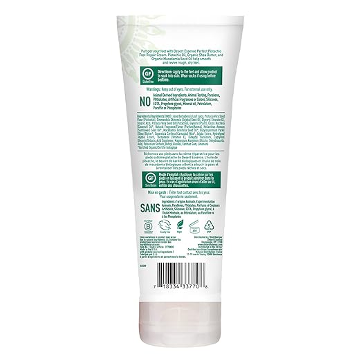 Desert Essence Organics Foot Repair Cream, Pistachio, 3.5 Oz