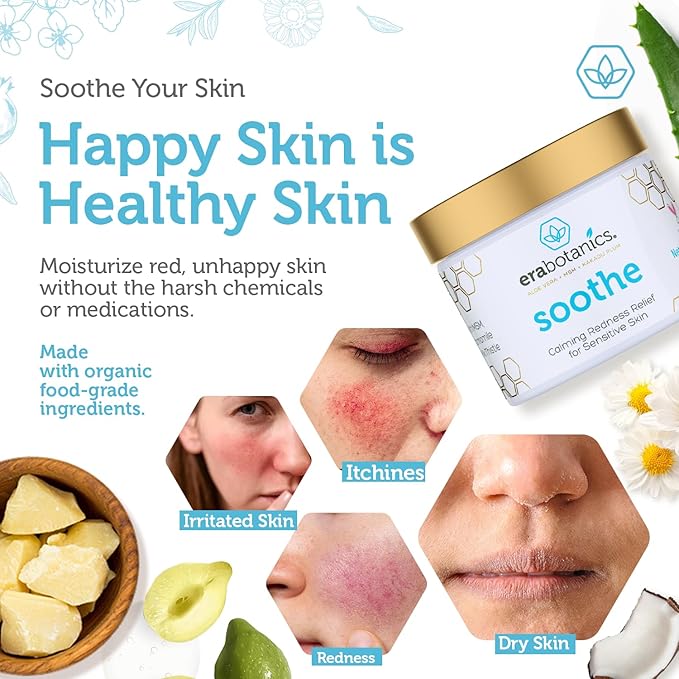 Era Organics Redness Relief Cream & Face Wash – Soothing Anti-Redness Moisturizer + Manuka Honey Face Wash for Sensitive Skin – Calming Face Care Bundle for Redness, Dryness & Irritation