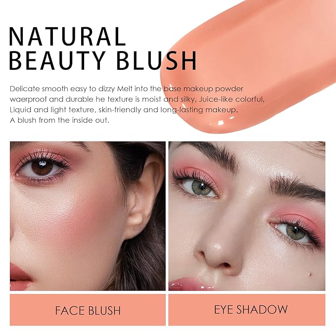 AKARY Soft Liquid Blush Makeup Lightweight, Velvet Beauty Tender Powder