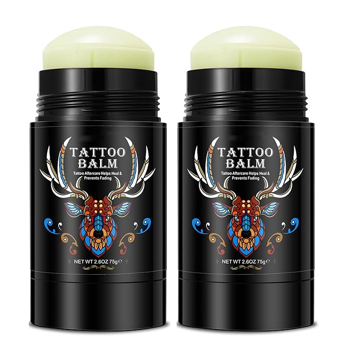 2pack Tattoo Aftercare Butter Balm, 2.6 oz, Old & New Tattoo Moisturizer Healing Brightener for Color Enhance, Natural Organic Tattoo Cream