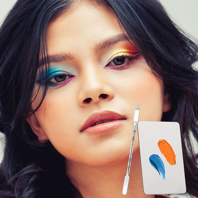 2 Pcs Stainless Steel Makeup Palette Makeup Spatula