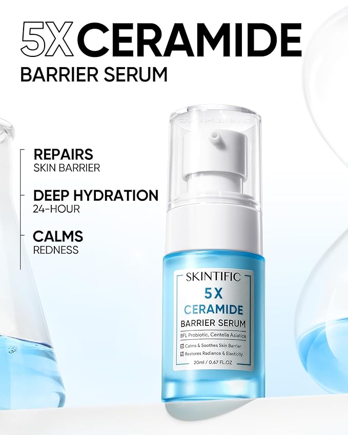 5X Ceramide Barrier Repair Serum for Dry & Sensitive Skin Barrier Repair with Ceramide, Centella and Hyaluronic Acid