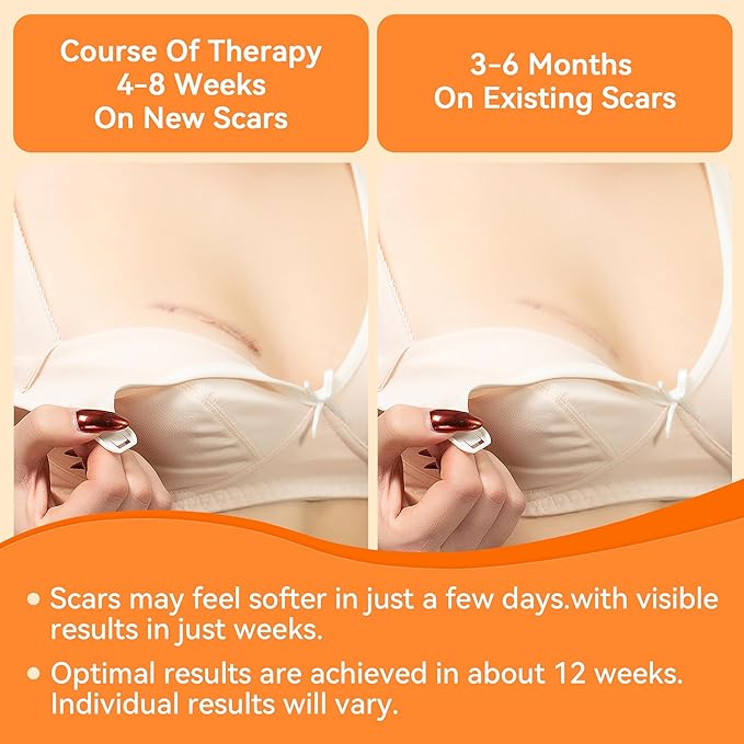 Silicone Scar Sheets for Breast - Including 8 Areola Soft Strips & 4 Anchor Sheets, Medical Grade & Reusable Breast Silicone Scar Tape for Surgical Scars