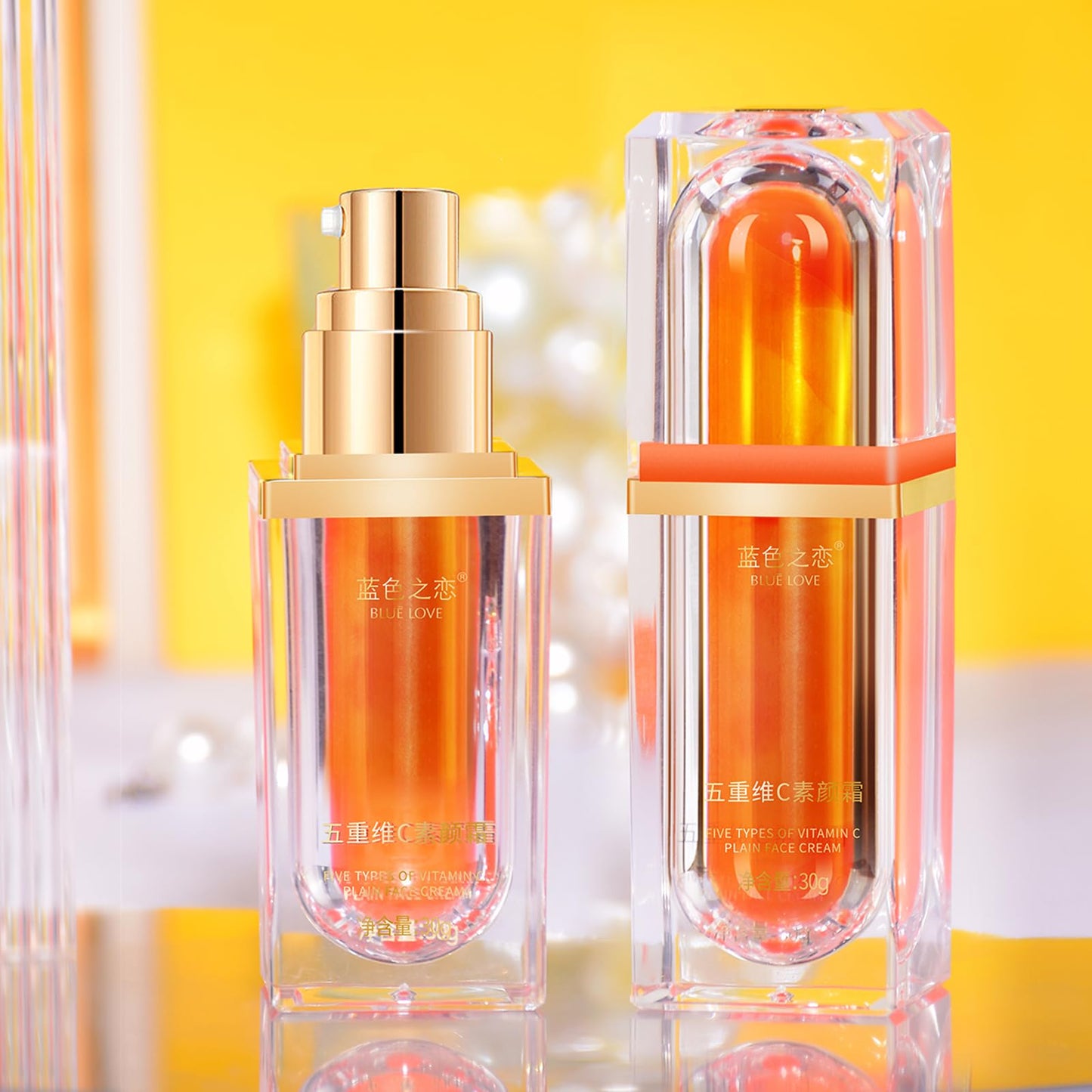 BLUE LOVE 3PCS Vitamin C Tone Up Cream Set, Quick Makeup Moisturizer for Radiant Skin, Natural Skincare for All Skin Types & Daily Use