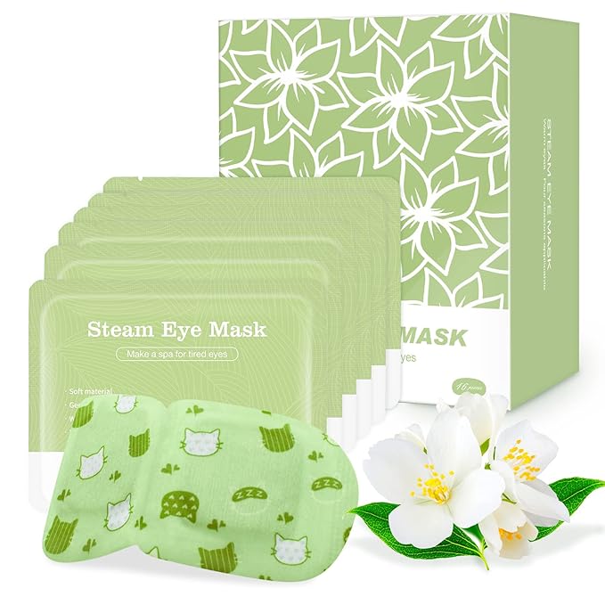Jekeno Steam Eye Mask, 16 Packs Eye Masks for Dry Eyes, 40-60 Minutes Self Moist Warm Compress Heated Disposable Mask for Sleep, Spa Relaxing Trip Gifts, Travel Essentials for Women Men