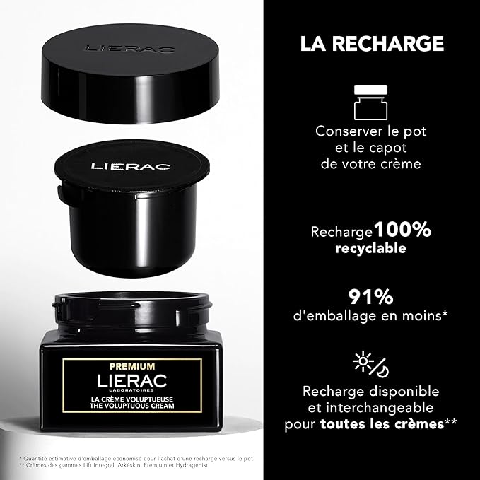 Lierac The Voluptuous Face Cream - Wrinkle-Minimizing Face Moisturizer Cream for Woman, Fine Lines, Hydrating, Corrects All the Signs of Aging with Niacinamide & Hyaluronic Acid, Sensitive Skin - 50ml