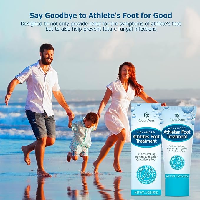 Roycederm Extra Strength Athletes Foot Treatment Cream - Powerful Antifungal Relief for Itching and Burning - Suitable for Men and Women