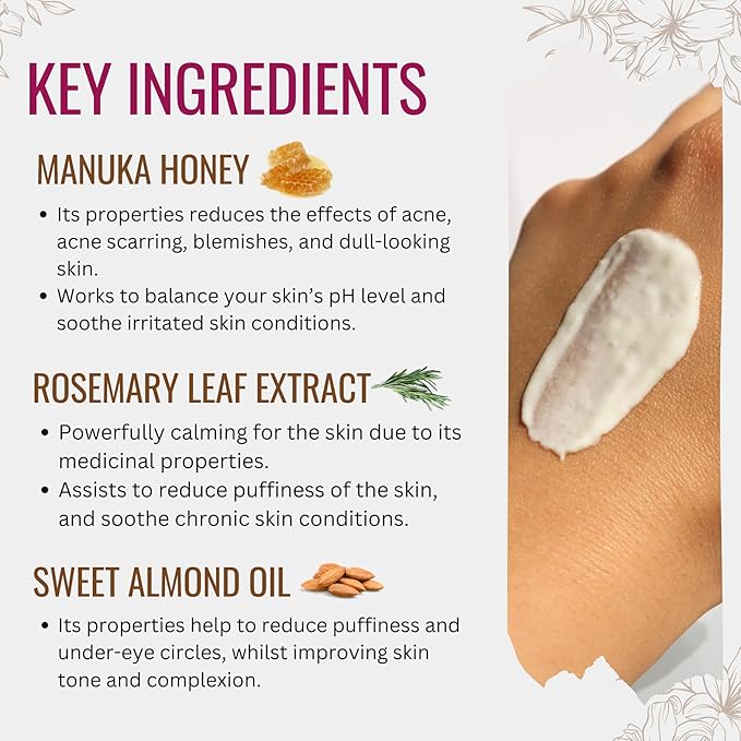 Manuka Lane Night Cream with Retinol, Manuka Honey, and Peptides Real Glowing Results for Youthful, Healthy Skin