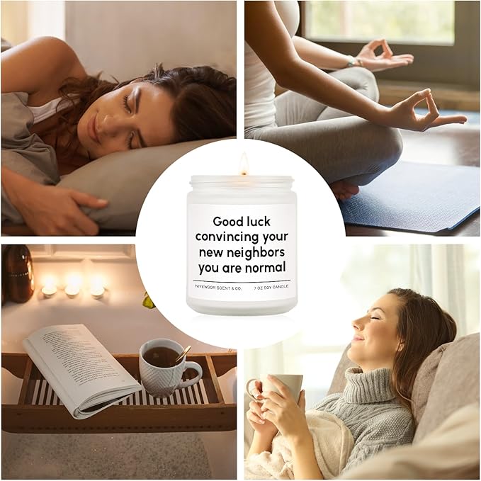 Niyewsor House Warming Gifts, New House/Home Candle, Funny Housewarming Gift for Friends, New Homeowner Gifts, First Apartment Essentials, Moving Away Gift, Handmade, 7oz