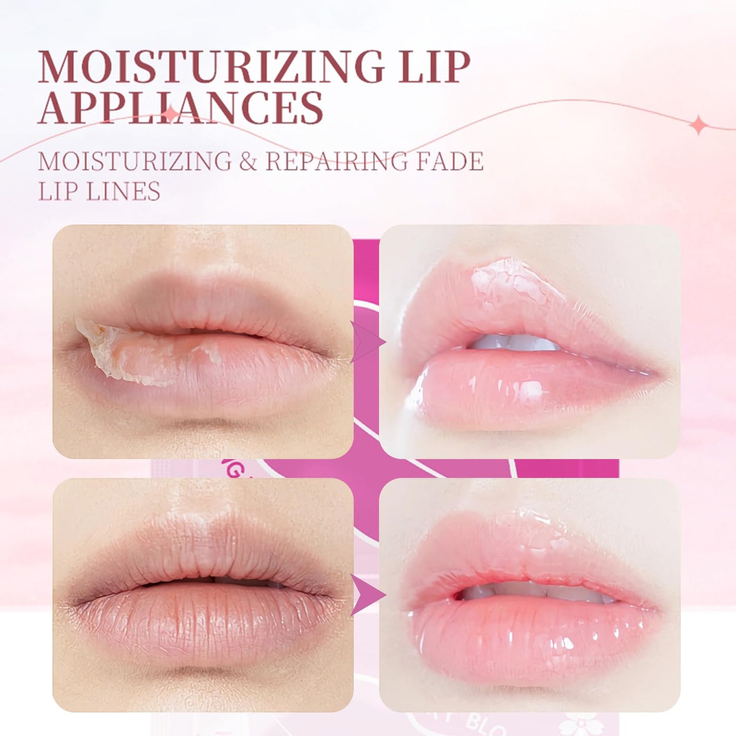 30 Pairs Lip Masks & Eye Mask, Cherry Blossom Collagen Gel Crystal Under Eye Patches for Puffy Eyes, Effectively Nourishes the Lip & Eye Skin, Bachelorette Party Favors Bridesmaid Gifts for Women