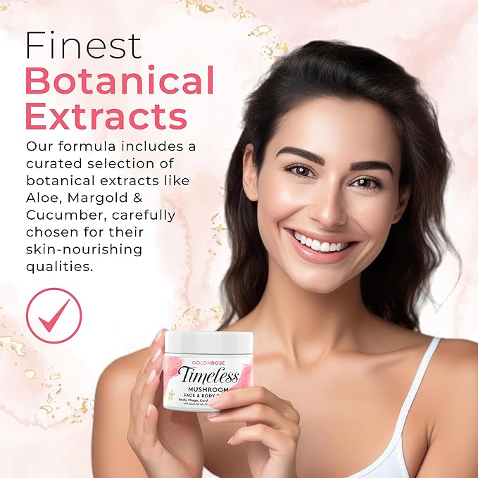 Zenrenu Anti Aging Moisturzer Face & Body Cream for Women - Reishi, Chaga, Cordyceps, Lion’s Mane Botanical Extracts & 8 Essential Oils for Silky Timeless Radiant Skin Tighening & Repair 3.4 oz