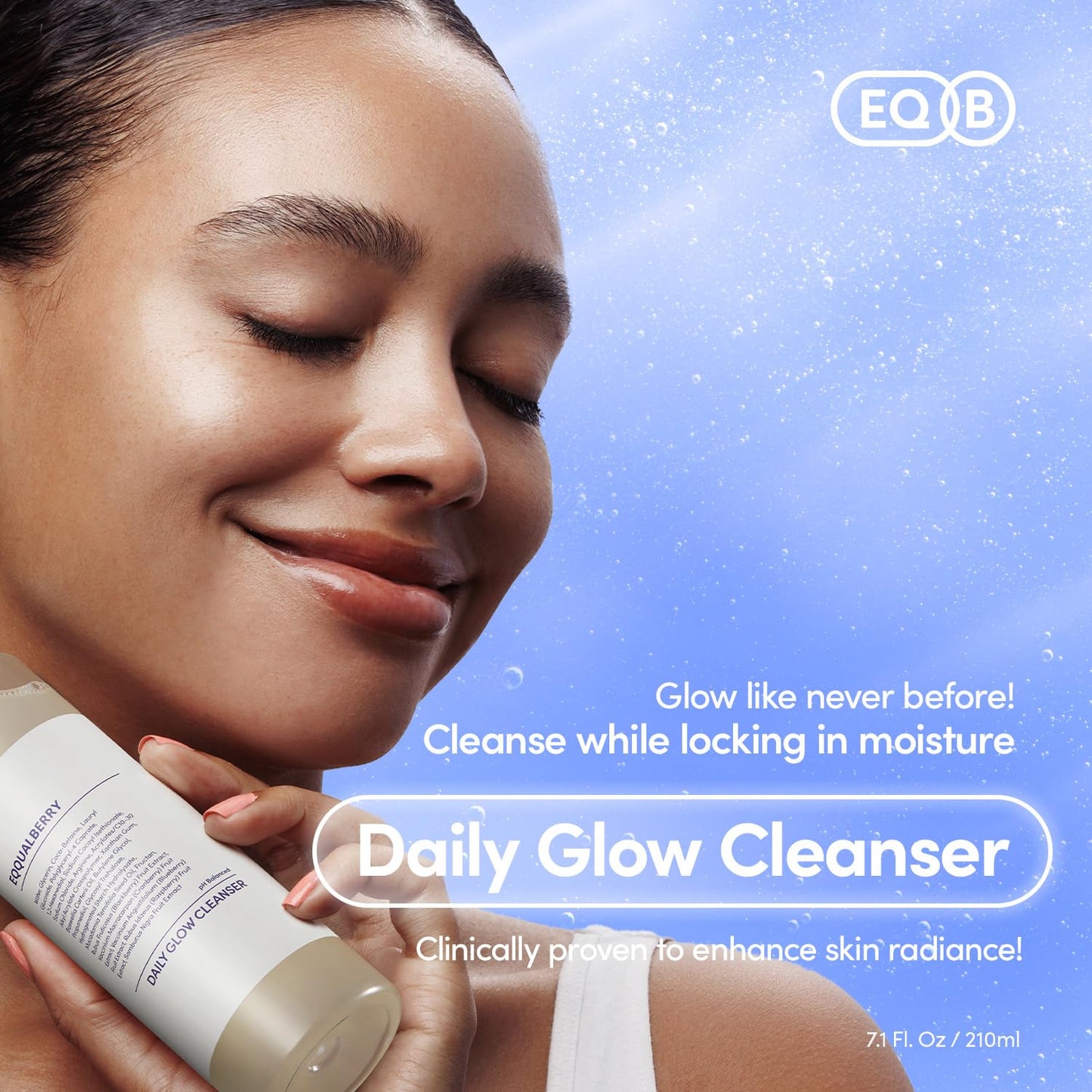 EQQUALBERRY Swimming Pool Toner & Daily Glow Gel Cleanser Set | Exfoliating Toner with Pretease for Sensitive Skin | Deep Hydrating & Moisturizing | Korean Skincare | EWG Green